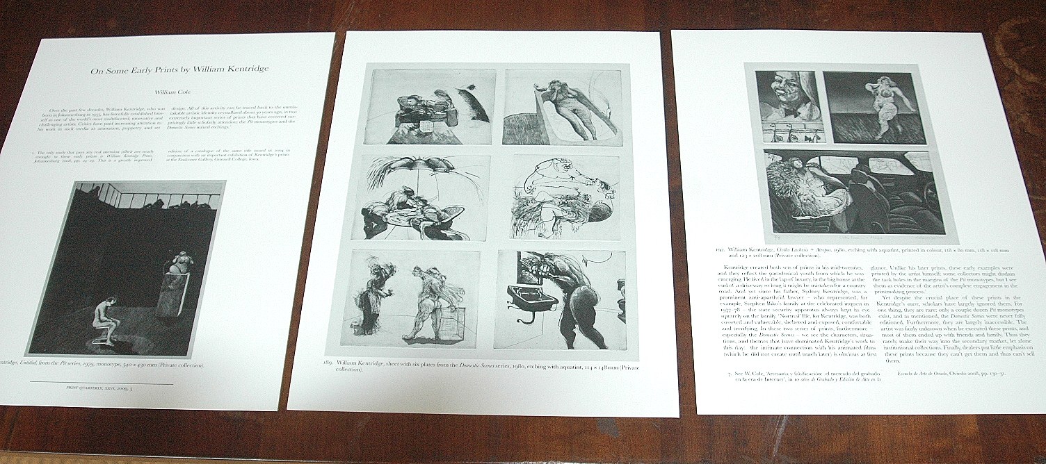 On Some Early Prints By William Kentridge The Pit